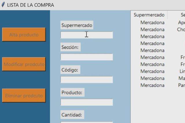 Lista de la compra - Tkinter